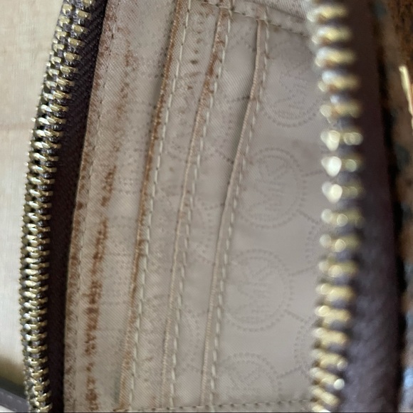 Michael Kors Snakeskin Wristlet Black and Brown with Gold Logo Plaque and double - Picture 6 of 10